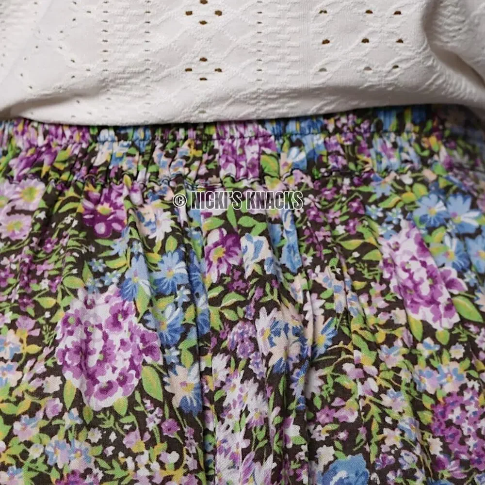 Free People Floral Print High Waisted Wide Leg Boho Cottagecore Shorts Size XS